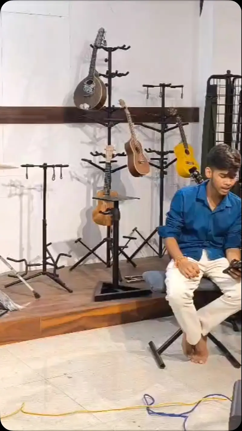 Acoustic and electric guitars